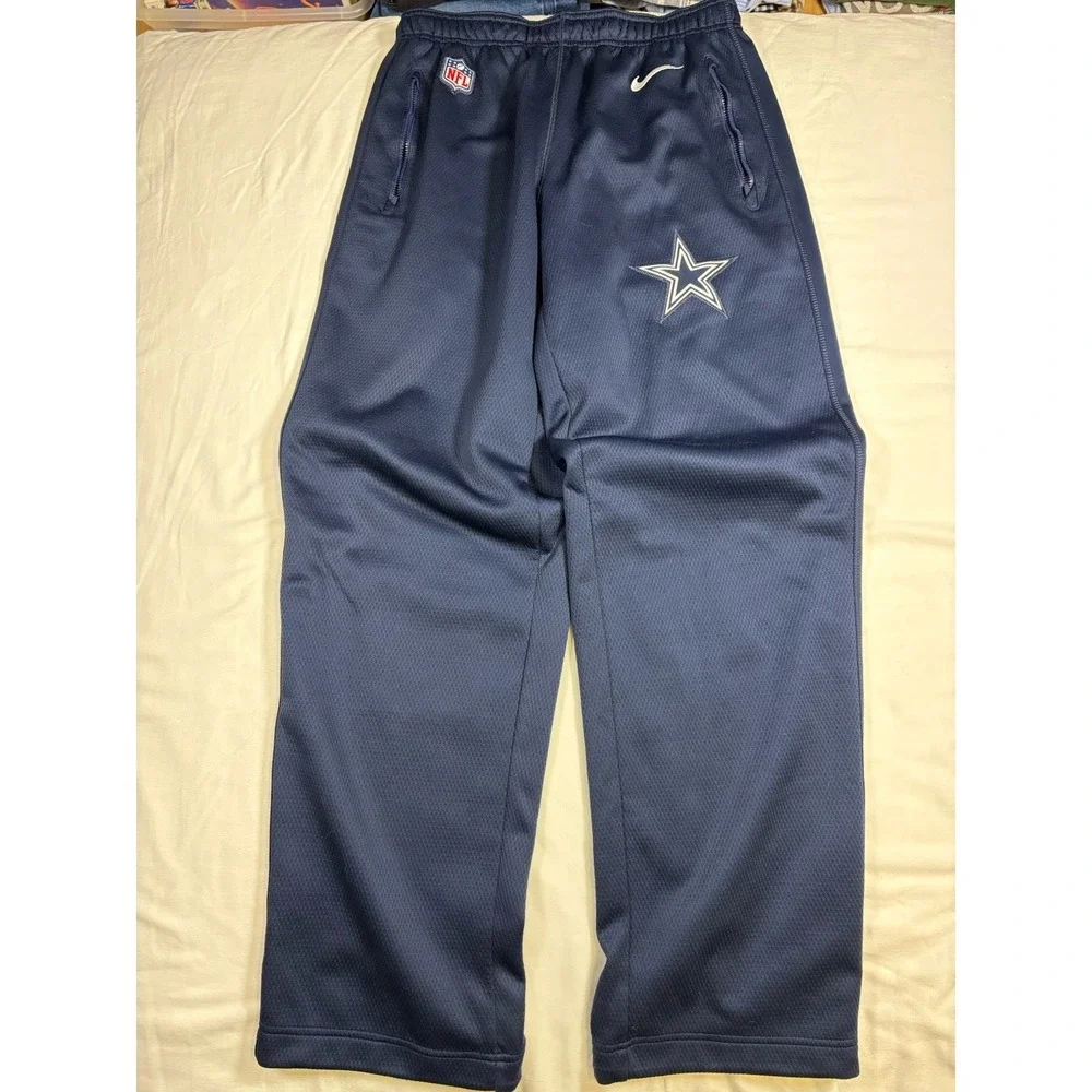 Nike On Field Apparel Mens Medium Dallas Cowboys Navy Sweat Pants Therma-Fit